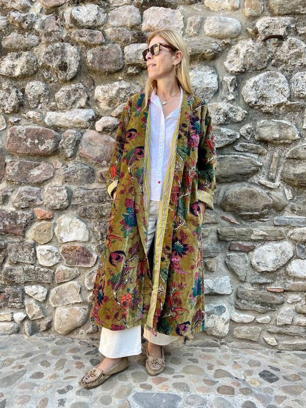 Sanjana And Me Velvet Floral Long Jacket